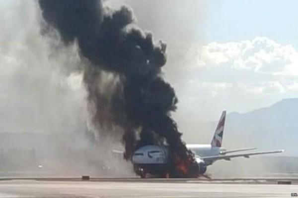 British Airways uçağı Las Vegas'ta yandı, 14 kişi yaralandı!